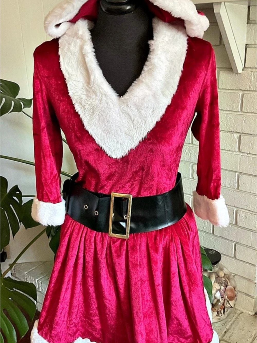 Santa Costume Red & White Like New